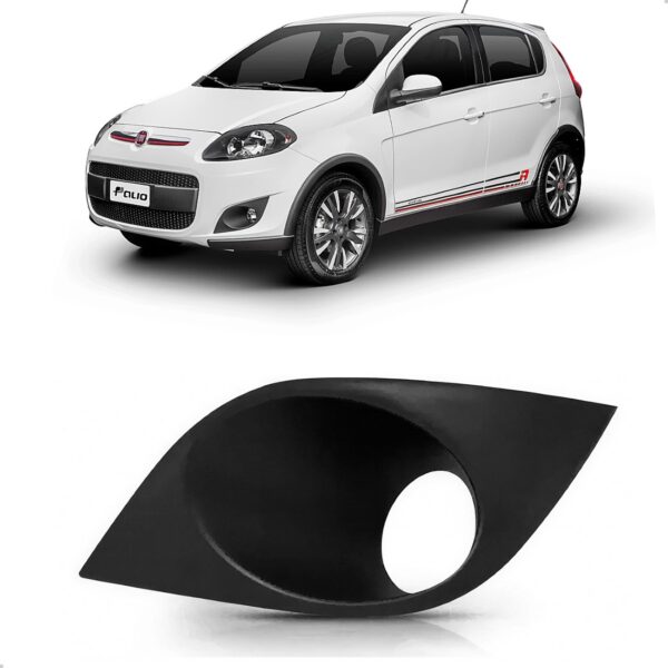 Moldura Grade Milha Palio Attractive 2013 14 A 2018 Com Furo Preto Esquerdo
