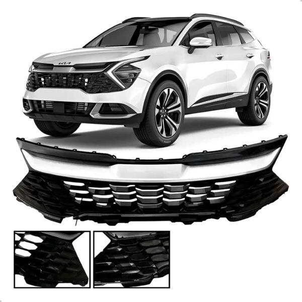 Grade Superior Radiador Sportage 2022 2023 2024 Friso Cinza Preto Fosco