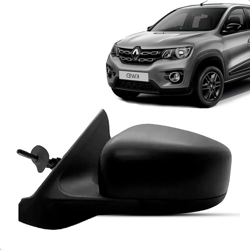 Retrovisor Externo Manual Kwid 2017 A 2027 Preto Texturizado Esquerdo