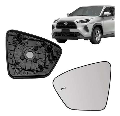 Lente Retrovisor Yaris Cross 2025 2026 2027 Com Ponto Cego Esquerdo/motorista