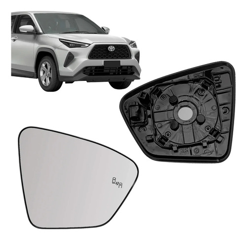 Lente Retrovisor Yaris Cross 2025 2026 2027 Com Ponto Cego Direito/passageiro