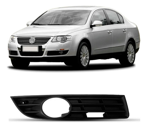Grade Lateral Milha P/choque Dianteiro Passat 2006/10 C/furo Preto Direito
