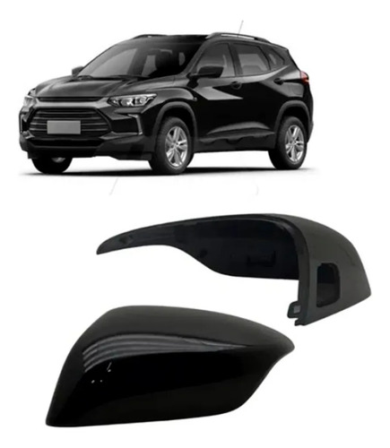 Par Capa Para Retrovisor Tracker 2020/25 Com Furo Ponto Cego Preto