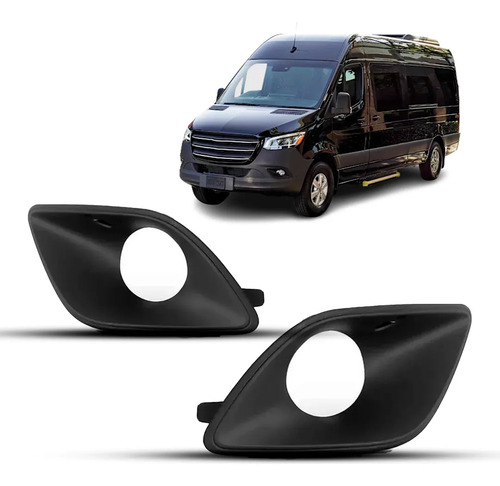 Par Moldura Farol De Milha Sprinter 2020 A 2027 Com Furo Preto Ambos Lados