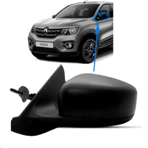 Retrovisor Externo Manual Kwid 2017 A 2027 Preto Texturizado Esquerdo