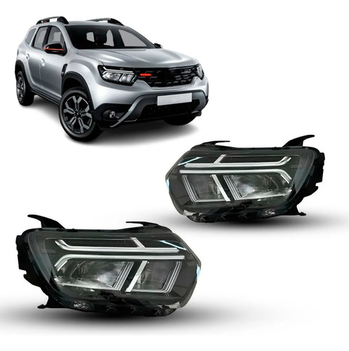 Par De Farol Para Duster 2025 2026 2027 Com Led Ambos Lados