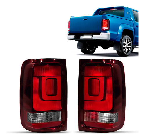 Par Lanterna Traseira Amarok 2020 A 2024 Fume Com Soquete Ambos Lados Vermelho
