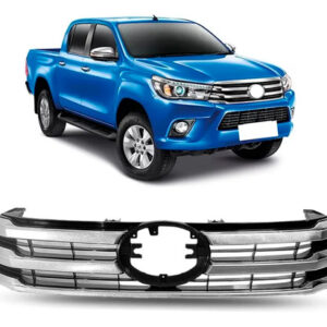 Grade Radiador Hilux Cabine Simples 2016/18 Preto Cromado Prateado