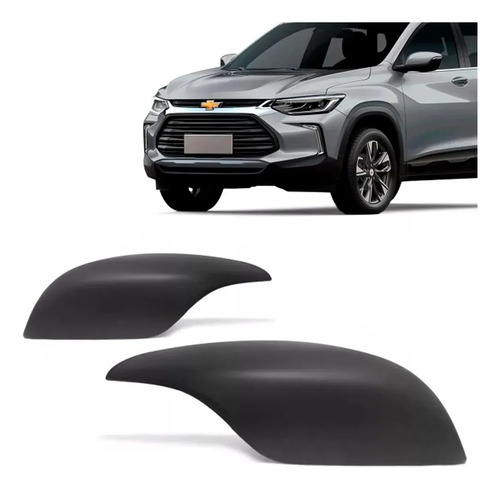 Par Capa Retrovisor Tracker 2020/25 Sem Furo Ponto Cego Text Preto