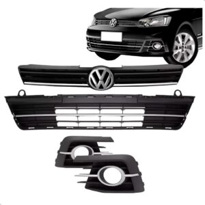 Kit Grade E Moldura Com Furo Gol Voyage G7 16/18 Com Emblema Preto Fosco