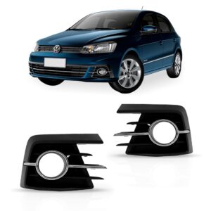 Kit Grade E Moldura Com Furo Gol Voyage G7 16/18 Com Emblema Preto Fosco