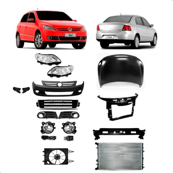 Kit Frente Completa Gol Voyage G5 2008 A 2012 + Radiador Ar Preto