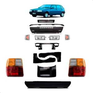 Kit Frente Capo E Parachoques Uno 1985 86 87 88 89 90 A 2004 Preto