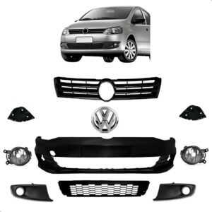 Kit Parachoque Dianteiro Com Grade Fox 2010 2011 2012 A 2014 Preto