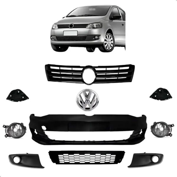 Kit Parachoque Dianteiro Com Grade Fox 2010 2011 2012 A 2014 Preto