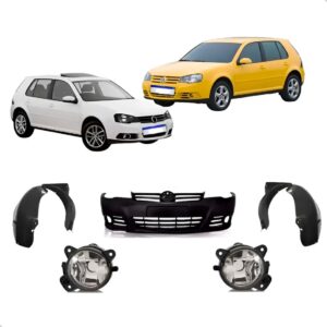 Kit Parachoque Dianteiro Golf 2009 2010 A 2014 Com Parabarro Preto