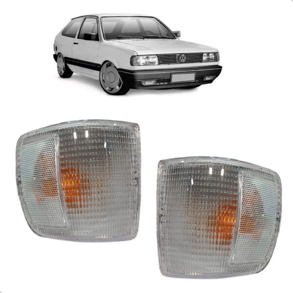 Par Pisca Lant Dianteira Gol Quadrado G1 1991 A 1996 Cristal Cristal