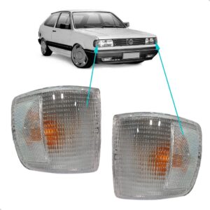 Par Pisca Lant Dianteira Gol Quadrado G1 1991 A 1996 Cristal Cristal