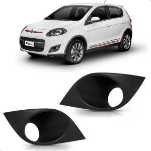 Par Moldura Milha Palio Attractive 2013 A 2017 2018 Com Furo Preto Ambos Lados