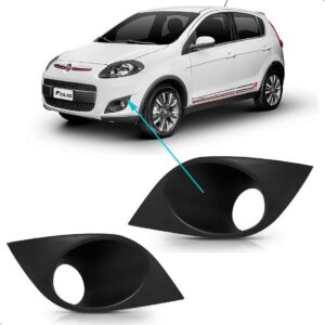 Par Moldura Milha Palio Attractive 2013 A 2017 2018 Com Furo Preto Ambos Lados