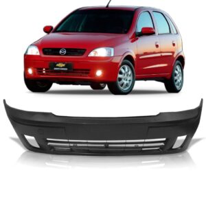 Kit Parachoque Alma + Painel E Molduras Corsa G2 2003 A 2007 Preto