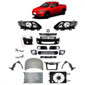 Kit Frente Com Capo Saveiro G5 Trend 2008 A 2012 C/ Radiador Preto