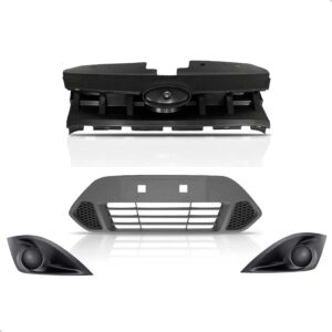 Kit Grade Frontal Com Molduras Milha Fiesta 2011 2012 2013 Preto Fosco