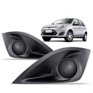 Kit Grade Frontal Com Molduras Milha Fiesta 2011 2012 2013 Preto Fosco