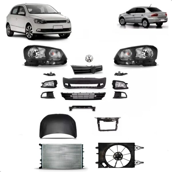 Kit Frente Gol Voyage G6 2012 A 2016 Completa E Kit Radiador Preto