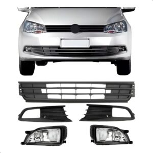 Kit Grades Dianteira Do Parachoque Gol Voyage G6 2013 A 2015 Preto Fosco