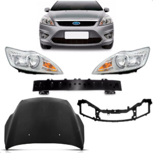 Kit Mini Frente Focus 2009 2010 2011 2012 2013 Capo + Alma + Farol Cromado