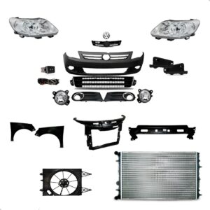 Kit Parachoque Gol Voyage G5 2008 2009 A 2012 Com Radiador Preto