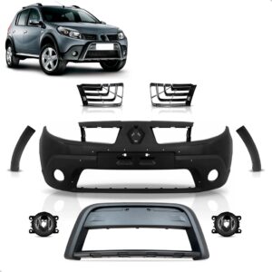 Kit Grade E Parachoque Dianteiro Sandero Stepway 2008 A 2010 Preto