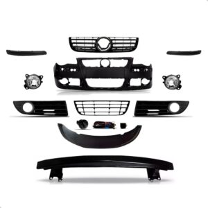 Kit Parachoque + Alma + Grade E Farol Polo 2007 2008 A 2012 Preto
