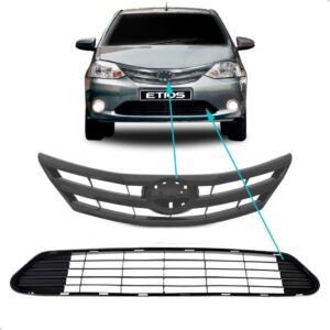Kit Grades Superior E Inferior Etios 2012 2013 2014 A 2017 Preto Brilhante