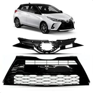Kit Grade Superior E Inferior Yaris 2023 24 2025 Black Piano Preto Brilhante