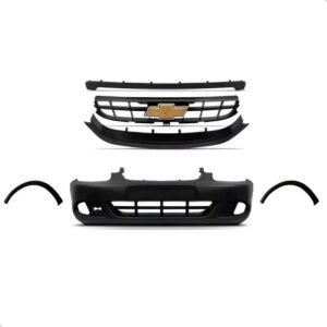 Kit Parachoque Com Molduras Corsa / Classic 2000 2001 A 2003 Preto