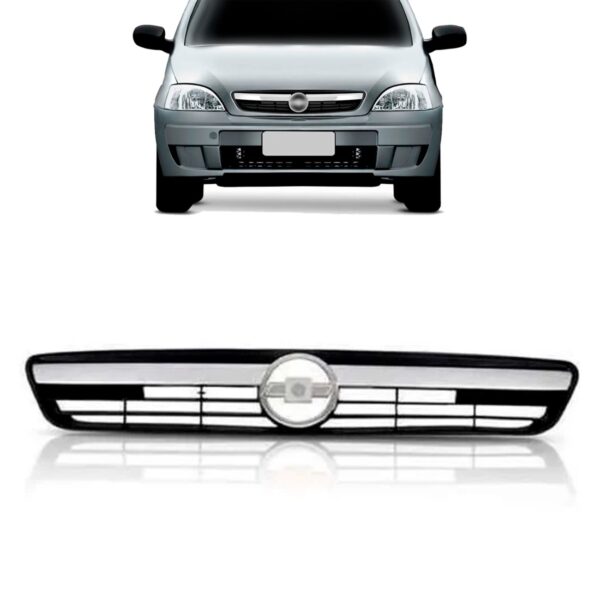 Grade Superior Corsa 2007 A 2012 Friso Cromado Sem Emblema Preto Fosco